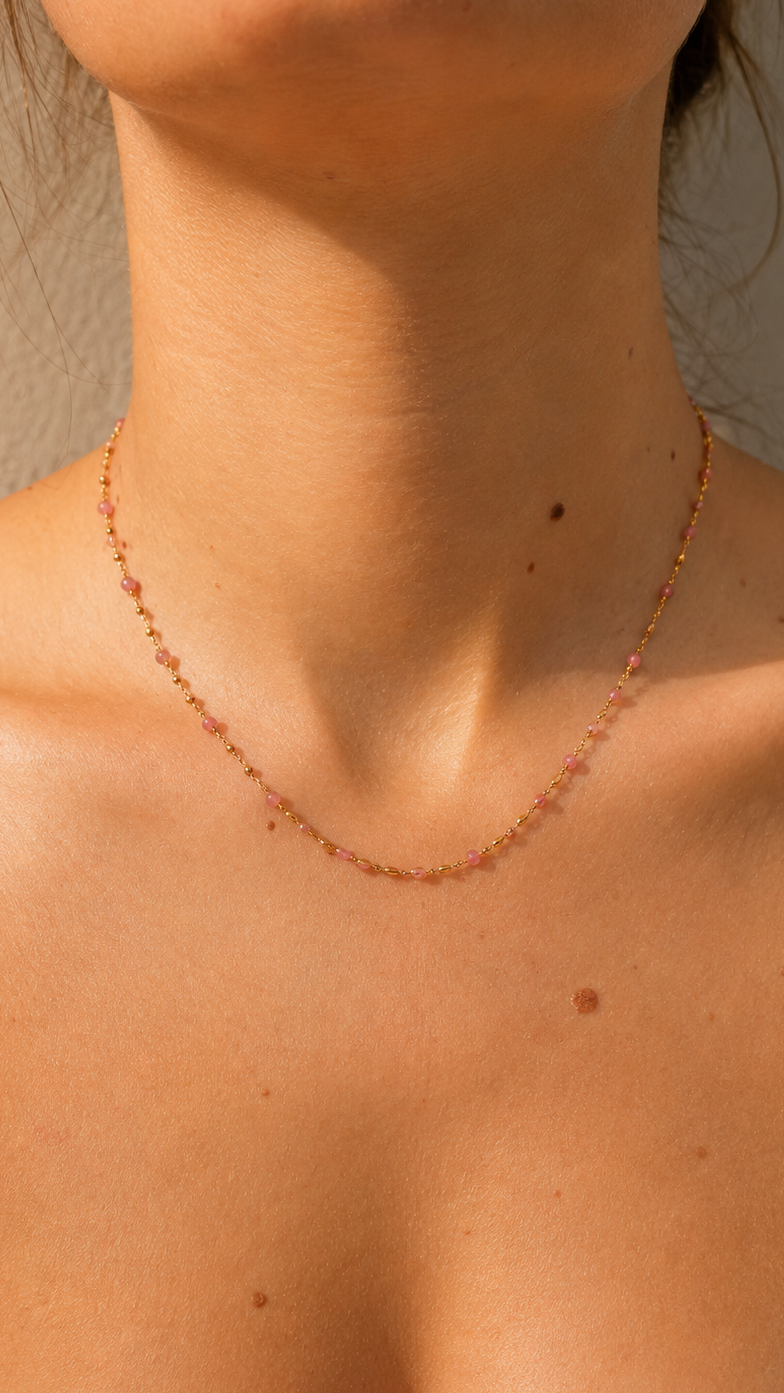 COLLIER Grenat - COLLECTION ROSEA