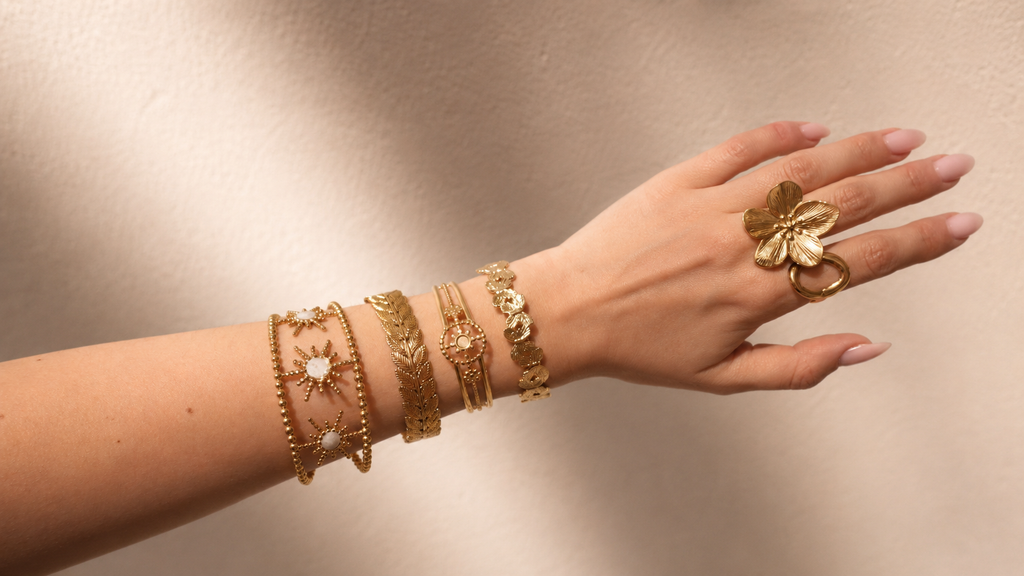 BRACELET JONC SOLEIL NACRE
